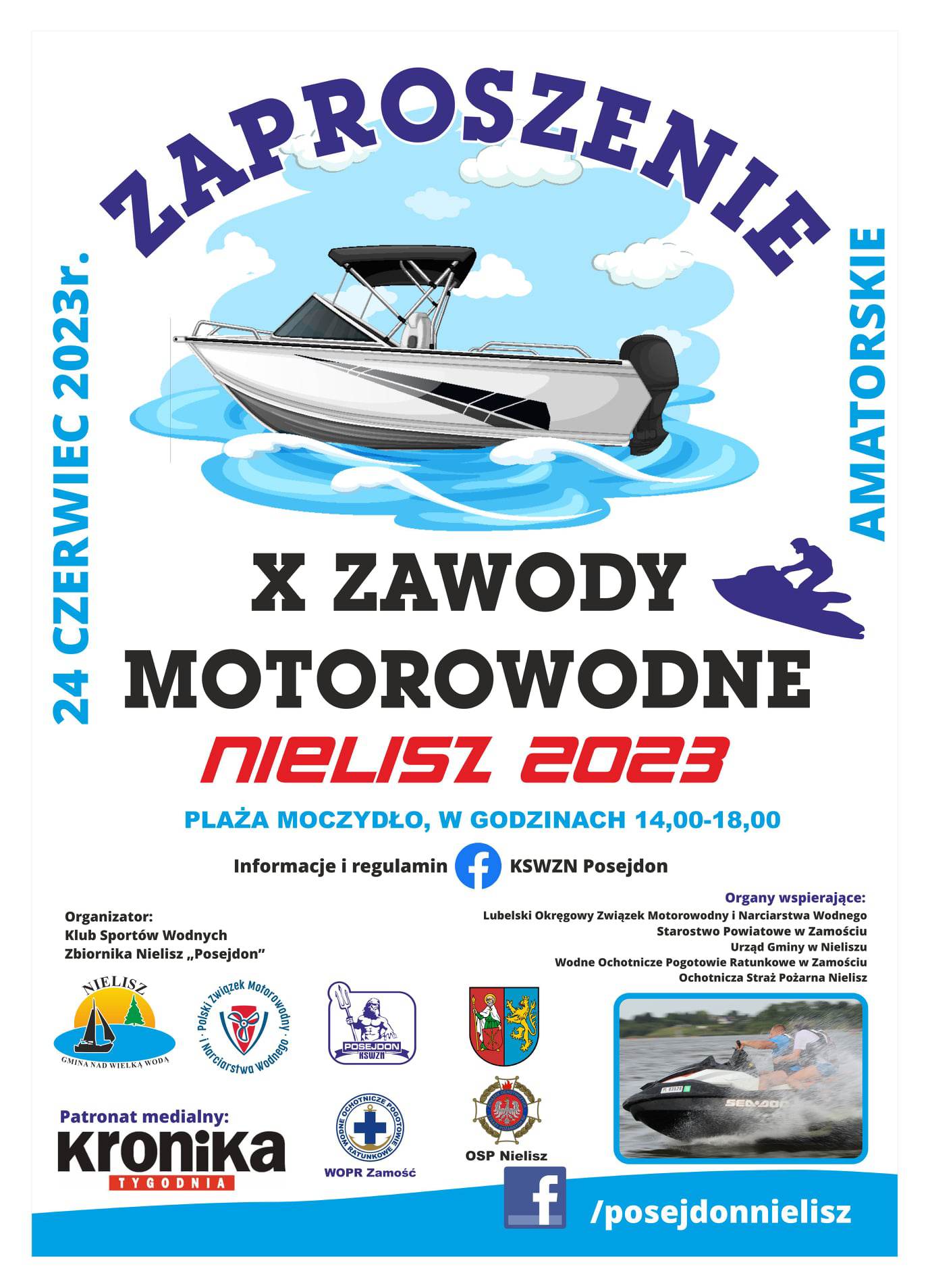 X Amatorskie zawody motorowodne Nielisz-plakat- 2023
